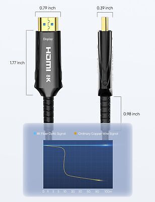 Fiber Optic HDMI Cable 65FT/20M Long - 8K 48Gbps HDMI 2.1 Ultra High Speed HD...