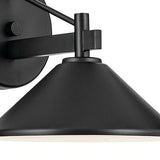 KICHLER Ripley 8" 1-Light Outdoor Wall Light in Black for Exterior Doors, Gar...