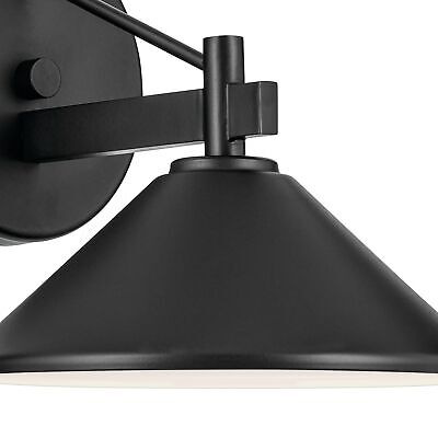 KICHLER Ripley 8" 1-Light Outdoor Wall Light in Black for Exterior Doors, Gar...