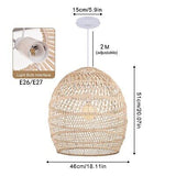 Arturesthome Boho Wicker Chandelier, Rustic Rattan Basket Pendant Light Fixtu...