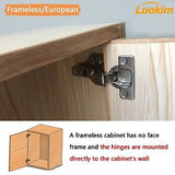 40pcs Frameless Cabinet Door Concealed Hinges,Soft-Close,European Inset,35mm ...