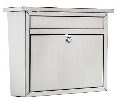 Architectural Mailboxes Maya Stainless Steel, Locking, Wall Mount Mailbox, 24...