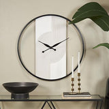 The Novogratz Wood Geometric Decorative Wall Clock Art Deco Inspired Line Art...