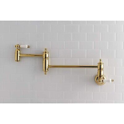 Kingston Brass KS3102PL Restoration Pot Filler, Polished Brass, 20 x 2.63 x 8