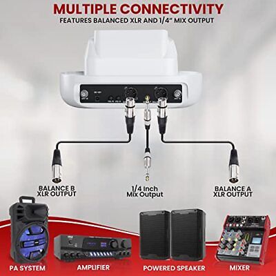 Pyle UHF Receiver System, Wireless Bluetooth Microphone Includes 2 USB...