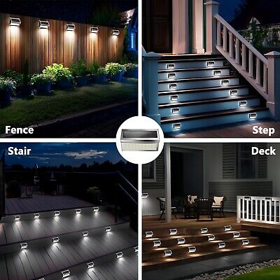 Solar Outdoor Deck Lights: 10Pack 30LED Fence Solar Step Outside Lights Water...