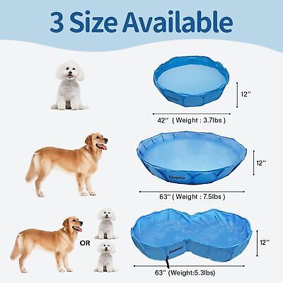 Alvantor Pet Double Swimming Pool - Foldable, Portable Cat and Dog Bathing Tu...