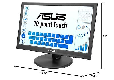 ASUS VT168HR 15.6" Full HD 1366X768 HDMI Back-lit LED Monitor, Black