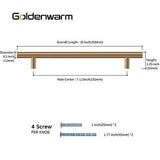 goldenwarm 35 Pack Champagne Bronze Cabinet Pulls Gold Cabinet Handles 7-1/2 ...