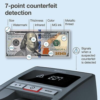 Safescan 185-S Multi-direction portable Counterfeit Bill Detector, 7-Point co...