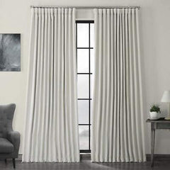 HPD Half Price Drapes Faux Linen Room Darkening Curtains 100W x 120L, Oyster