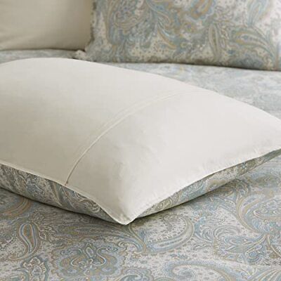 Harbor House Cozy Cotton Comforter Set - Queen (92 in x 96 in), Paisley Blue