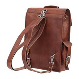 Shy Shy Let&#8217;s Touch The Sky 18 inch Brown Premium Leather Laptop Backpack