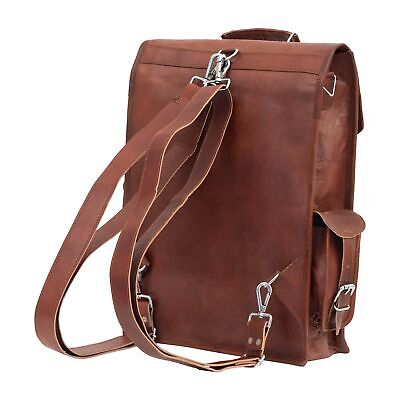 Shy Shy Let&#8217;s Touch The Sky 18 inch Brown Premium Leather Laptop Backpack