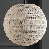 JONATHAN Y JYL6503B Luna 15.75" 1-Light Bohemian Modern Woven 15.75 in, Cream