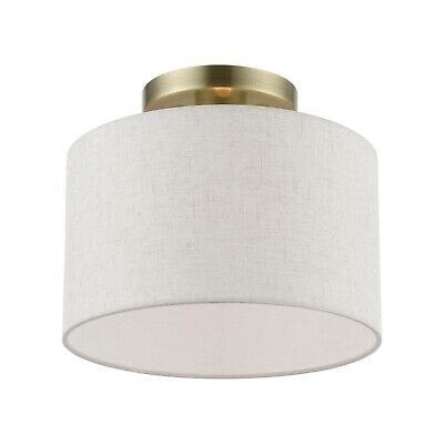 LIVEX LIGHTING Blossom 1 Light Semi-Flush in Antique Brass (49808-01)