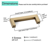 30 Pack Champagne Bronze Cabinet Handles 3-3/4 Inch Hole Centers Square Champ...