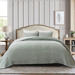 EVERGRACE Cotton Quilt Set King Size 3 Pieces, Ultra Soft Pick Stitch Matelas...