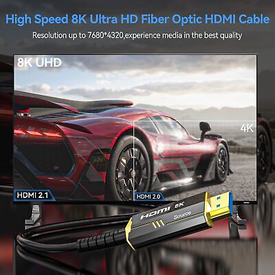 65FT HDMI Cables Fiber Optic, 8K (HDMI 2.1,48Gbps) Ultra High Speed HDMI Cord...