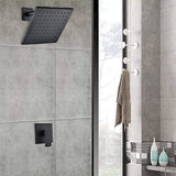 SOKA Matte Black Shower Faucet Set with 8 Inch Rainfall Shower Head Black Bat...