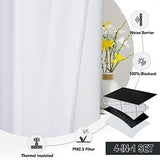 RYB HOME 100% White Blackout Curtains, Noise Reducing 84 inch Curtains Small ...