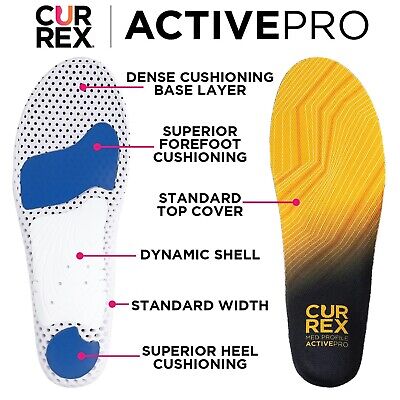 CURREX ActivePro Insoles for Basketball, Volleyball, Dance, Running & Other S...