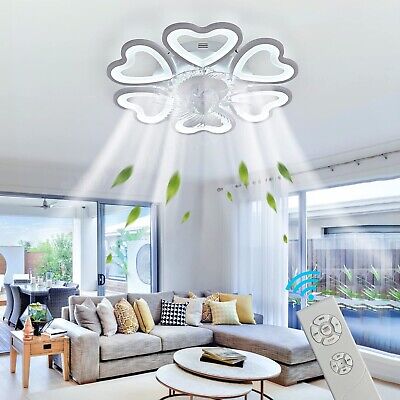 22.8 Inch Modern Ceiling Fan with Lights Remote Control, 6 Speed 3 Color Dimm...