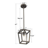 Emliviar Mini Pendant Light, Cage Hanging Light, Oil Rubbed Bronze Pendant Li...