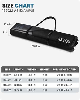 OutdoorMaster Padding Snowboard Bag - Snowboard Bags with Wheels for Air Trav...