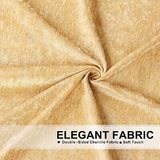 ELKCA Gold Chenille Window Curtains Valance for Living Room Luxury Waterfall ...