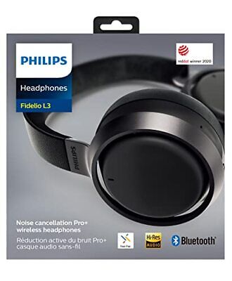 PHILIPS Fidelio L3 Flagship Over-Ear Wireless Headphones with One-Size, Black