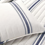 Lush Decor Farmhouse Stripe Reversible Cotton Quilt Set - 3 Piece Cozy Pinstr...