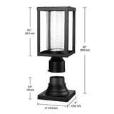 Globe Electric 60000019 12W LED Integrated Outdoor Post Mount Light Fixture, ...