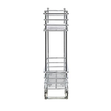 Household Essentials Narrow Sliding Cabinet Organizer, Two Tier 5", Chrome