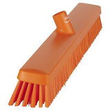 Vikan 31957 24" Heavy-Duty Push Broom, Soft/Stiff, Orange