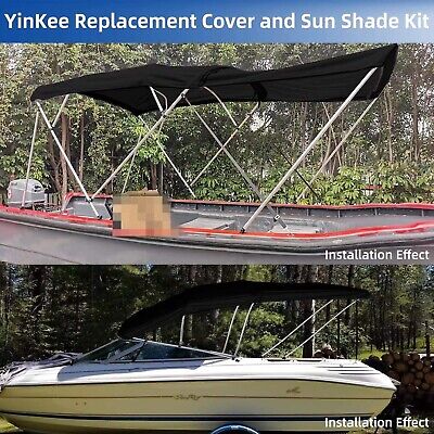 4 Bow Bimini Top Replacement Cover, 600D Durable Marine Grade Bimini Replacem...