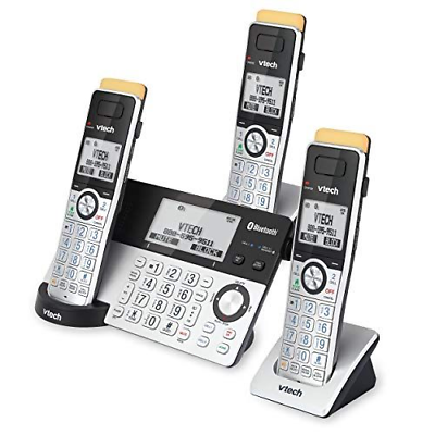 VTech IS8151-3 Super Long 3 Handsets with Range, Silver/Black