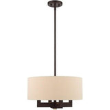 Livex Lighting 46164-07 4 Light Bronze Chandelier, Bronze W/Antique Brass Acc...