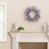 24" Artificial Lavender Floral Spring Wreath with Green Leaves 24" Purple