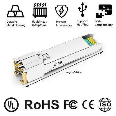 10GBASE-T SFP+ RJ45 Copper Transceiver Module Compatible with HPE BladeSystem...