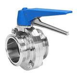 DERNORD Butterfly Valve with Blue Trigger Handle Stainless Steel 304 Tri Clam...