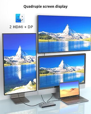 Docking Station, SUTOUG 15 in 1 USB C Docking Station 3 Monitors with 2 HDMI ...