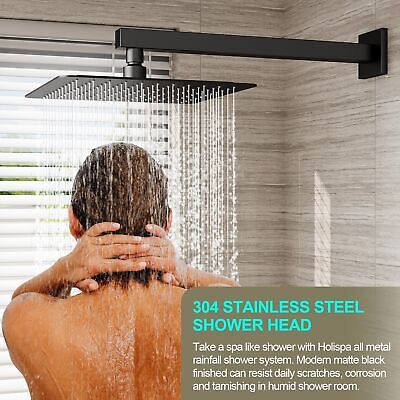 Shower System, Black Shower Faucet Set with 12-Inch Rain Shower Head and Hand...