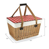 PICNIC TIME Canasta Wicker Picnic Basket With Lid, Small Picnic Basket For 2,...