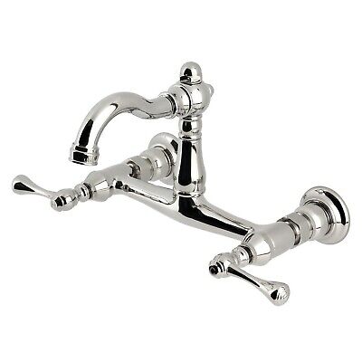 Kingston Brass KS3256BL Vintage Wall Mount Kitchen Faucet, Polished Nickel