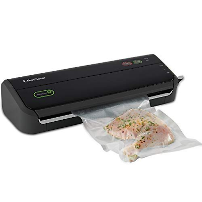 FoodSaver Vacuum Sealer Machine with Starter Seal Bags & Rolls, Black