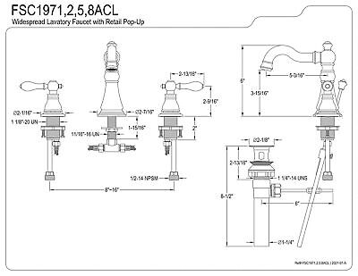 Kingston Brass FSC1978ACL American Classic Widespread Bathroom Faucet, 5-5/16...