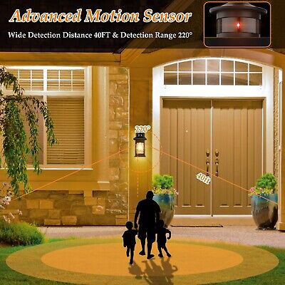 2 Packs Motion Sensor Outdoor Sconce - Advanced Dusk to Dawn Outdoor Lighting...