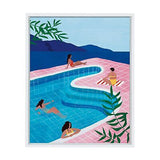 Kate and Laurel Sylvie Pool Ladies Framed Canvas Wall Art by Maja Tomljanovic...