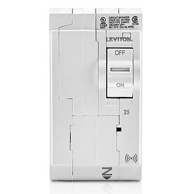 Leviton LB225-S 25A 2-Pole Plug-On Smart Standard Branch Circuit Breaker, Hyd...